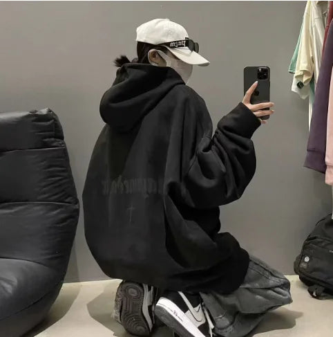 Burgundy Suede Hoodie with Men's Extra Fleece