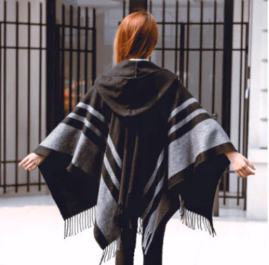 2020 Autumn Winter Women's Hooded Cape Scarf Shawl