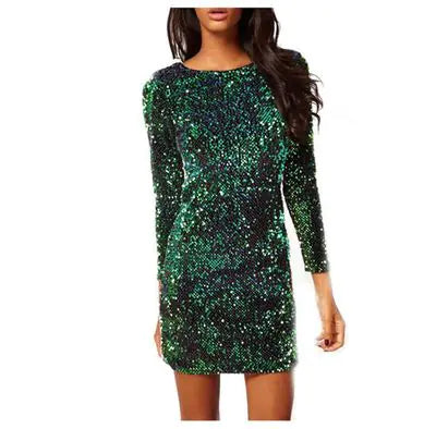 Sequin Backless Bodycon Pencil Dress in Stock
