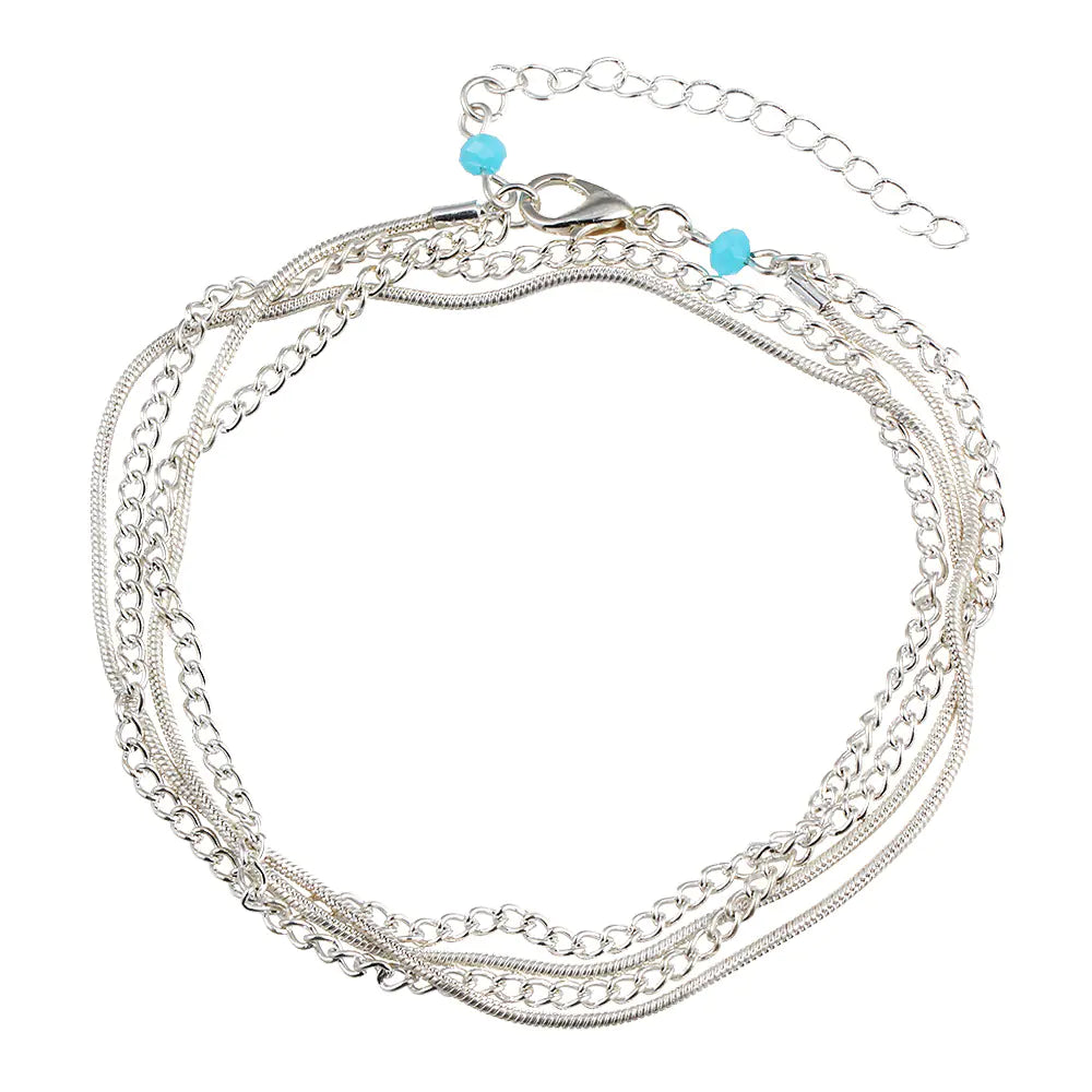 Vintage Layered Anklet and Bracelet Set