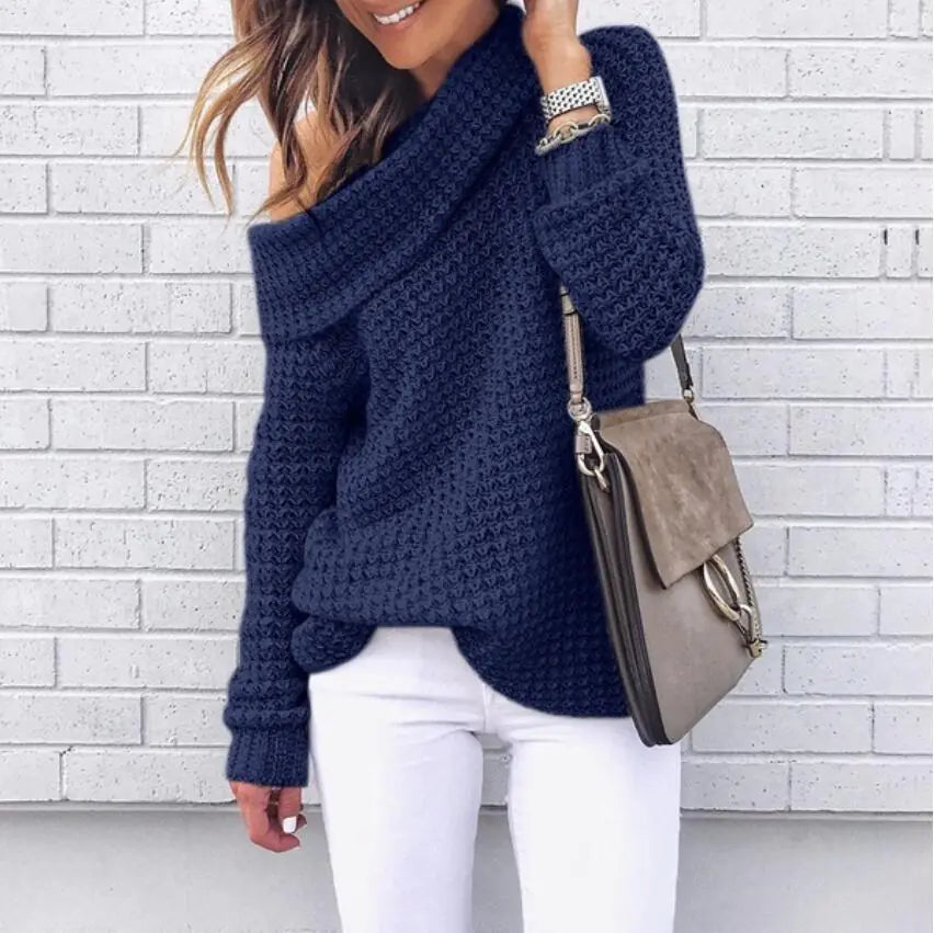 Women's Oversized Long Sleeve Knitted Sweater