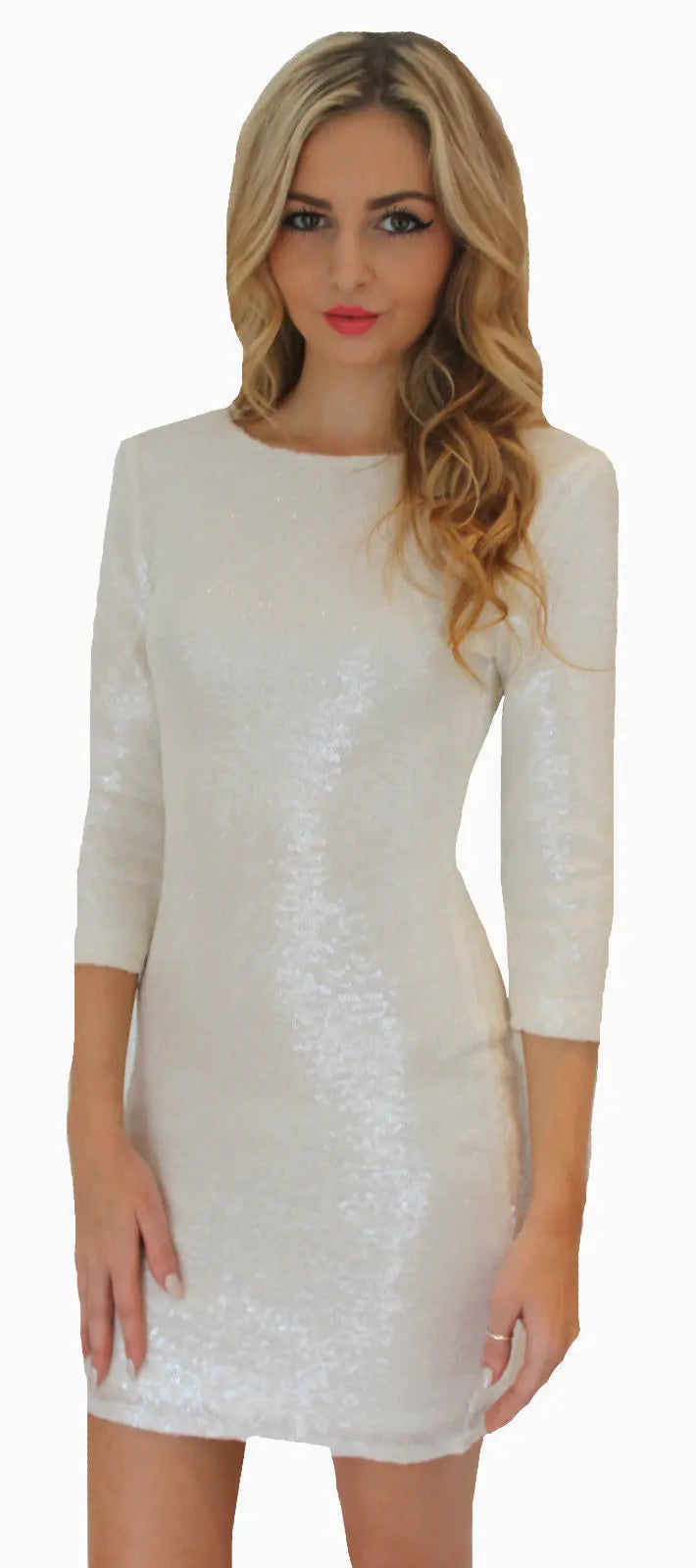 Sequin Backless Bodycon Pencil Dress in Stock