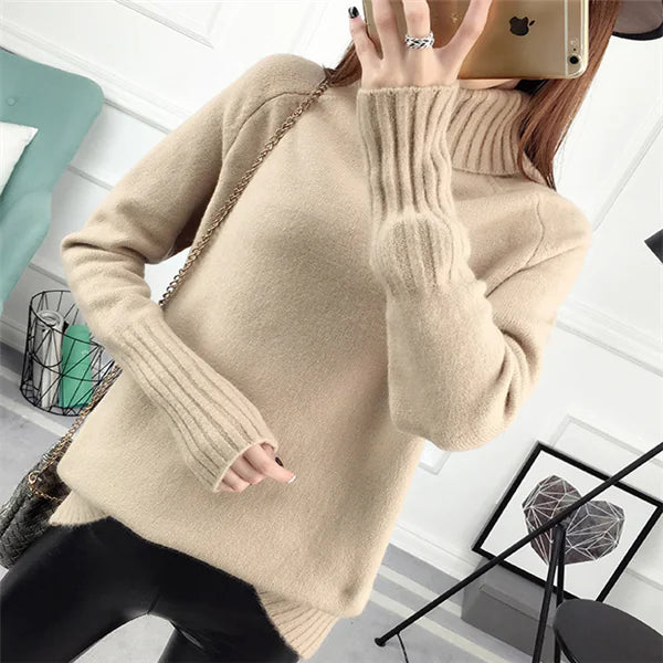 Turtleneck Sweater - Versatile Pullover Knitwear
