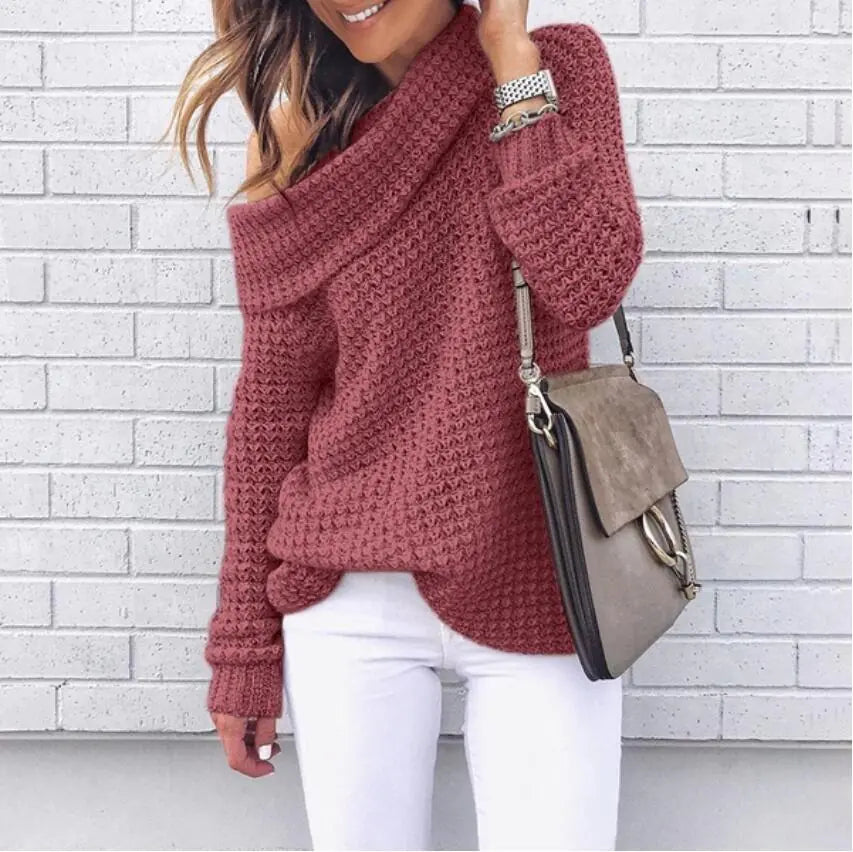 Women's Oversized Long Sleeve Knitted Sweater