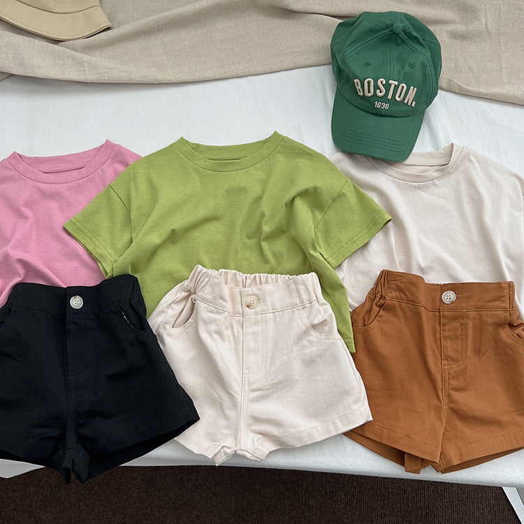 Baby Solid Color Thin Style Fashion Unisex T-Shirt