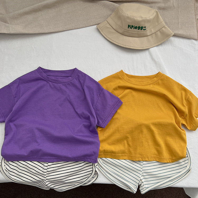 Baby Solid Color Thin Style Fashion Unisex T-Shirt