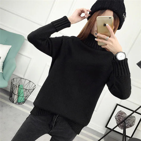 Turtleneck Sweater - Versatile Pullover Knitwear
